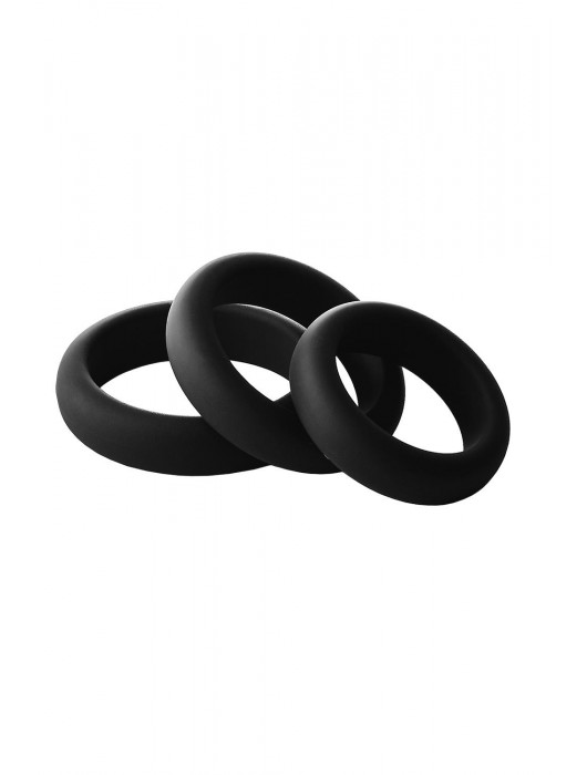 Набор из 3 черных эрекционных колец Smooth Silicone Cockring Pack - Dream Toys - в Волгограде купить с доставкой