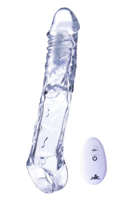 Прозрачная насадка-удлинитель Length Enhancer With Bullet с подхватом - 22,3 см. - NMC - в Волгограде купить с доставкой