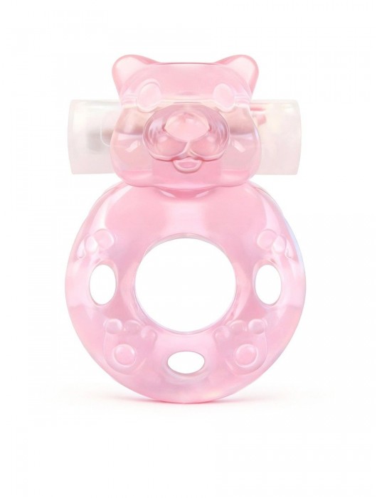 Розовое эрекционное виброкольцо в форме мишки - 1137 - в Волгограде купить с доставкой
