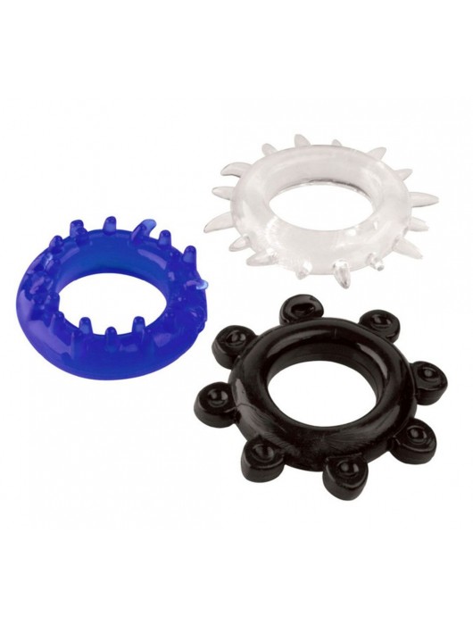 Набор из 3 эрекционных колец разного цвета и рельефа - Boys of Toys - в Волгограде купить с доставкой