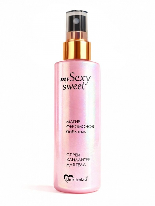 Спрей хайлайтер для тела Sexy Sweet с ароматом бабл-гам, шиммером и феромонами - 200 мл. -  - Магазин феромонов в Волгограде