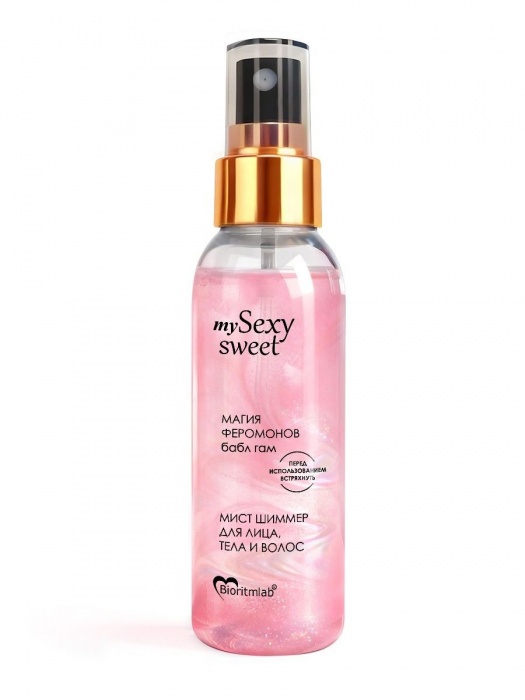 Мист для лица, тела и волос Sexy Sweet с ароматом бабл-гам, шиммером и феромонами - 95 мл. -  - Магазин феромонов в Волгограде