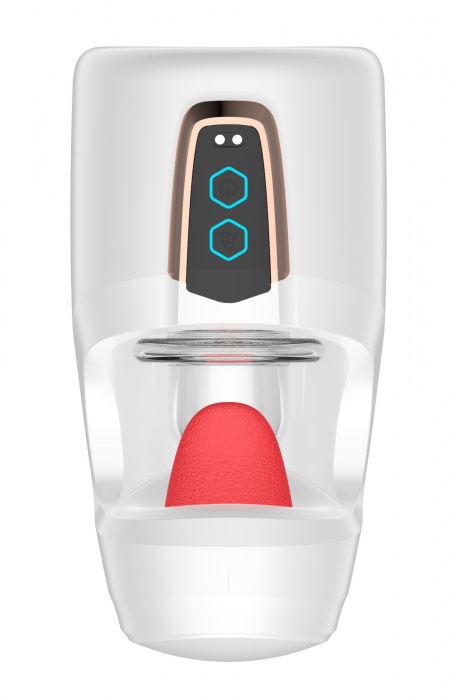 Белый мастурбатор с язычком и возвратно-поступательными движениями - Secwell - в Волгограде купить с доставкой