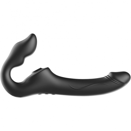 Черный безремневой страпон с 3 моторами - Ibiza - купить с доставкой в Волгограде