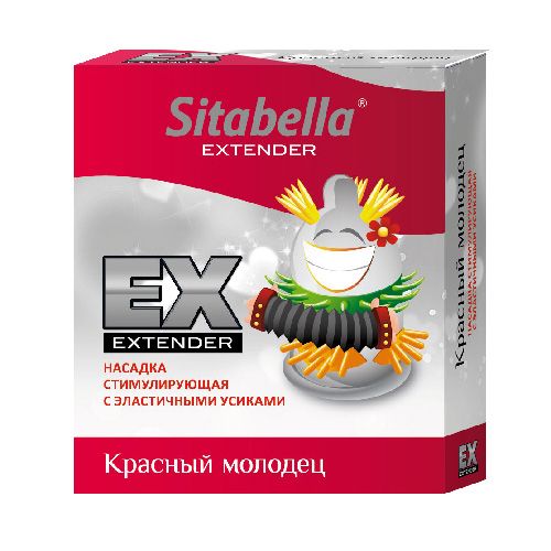 Стимулирующая насадка Sitabella Extender  Красный молодец - Sitabella - купить с доставкой в Волгограде