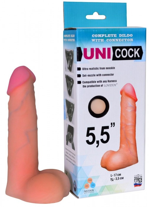 Фаллическая насадка Харнесс UNICOCK 5,5  - 17 см. - LOVETOY (А-Полимер) - купить с доставкой в Волгограде