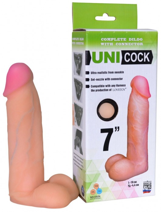 Фаллическая насадка Харнесс UNICOCK 7  - 19 см. - LOVETOY (А-Полимер) - купить с доставкой в Волгограде