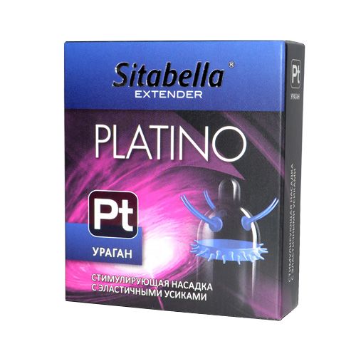 Стимулирующая насадка с усиками и шипиками Platino  Ураган - Sitabella - купить с доставкой в Волгограде