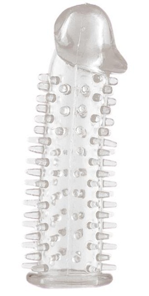 Прозрачная насадка на половой член с закрытой головкой и шипами - 12,5 см. - ToyFa - в Волгограде купить с доставкой