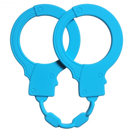 Голубые силиконовые наручники Stretchy Cuffs Turquoise - Lola Games - купить с доставкой в Волгограде