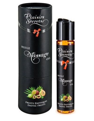 Массажное масло с ароматом экзотических фруктов Huile de Massage Gourmande Fruits Exotiques - 59 мл. - Plaisir Secret - купить с доставкой в Волгограде