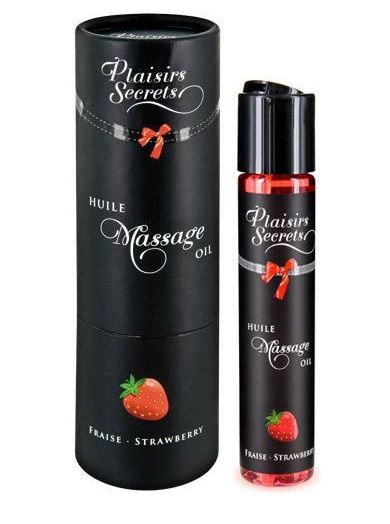 Массажное масло с ароматом клубники Huile de Massage Gourmande Fraise des Bois - 59 мл. - Plaisir Secret - купить с доставкой в Волгограде