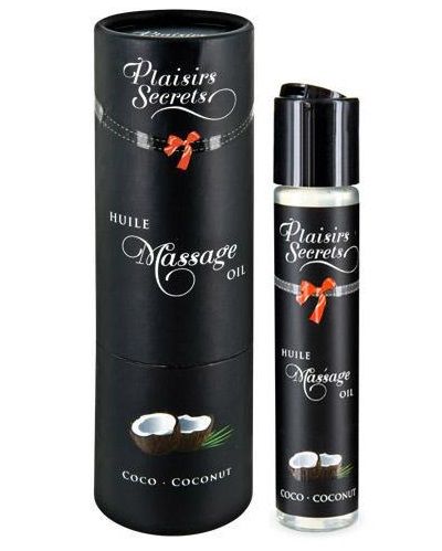 Массажное масло с ароматом кокоса Huile de Massage Gourmande Coco - 59 мл. - Plaisir Secret - купить с доставкой в Волгограде