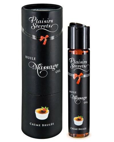 Массажное масло с ароматом крем брюле Huile de Massage Gourmande Creme Brulée - 59 мл. - Plaisir Secret - купить с доставкой в Волгограде