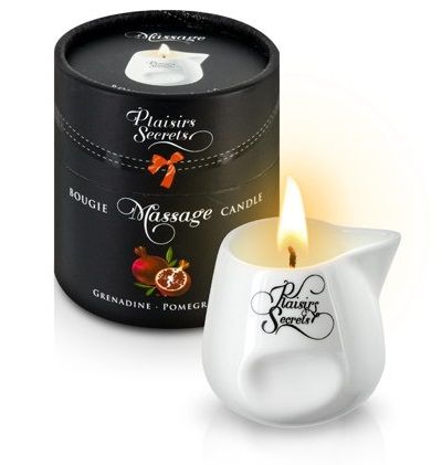Массажная свеча с ароматом граната Bougie de Massage Gourmande Grenadine - 80 мл. - Plaisir Secret - купить с доставкой в Волгограде