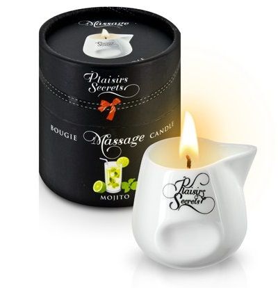 Массажная свеча с ароматом мохито Bougie de Massage Mojito - 80 мл. - Plaisir Secret - купить с доставкой в Волгограде