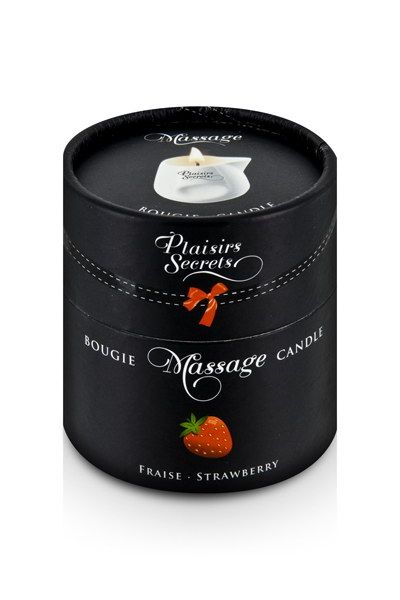 Массажная свеча с ароматом клубники Bougie de Massage Gourmande Fraise - 80 мл. - Plaisir Secret - купить с доставкой в Волгограде