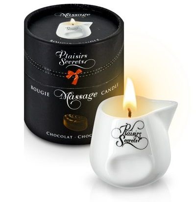 Массажная свеча с ароматом шоколада Bougie de Massage Gourmande Chocolat - 80 мл. - Plaisir Secret - купить с доставкой в Волгограде