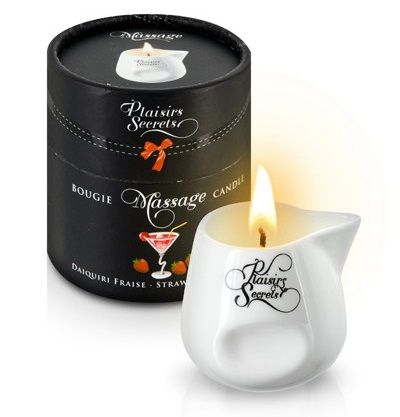 Массажная свеча с ароматом клубничного дайкири Bougie de Massage Daikiri Fraise - 80 мл. - Plaisir Secret - купить с доставкой в Волгограде