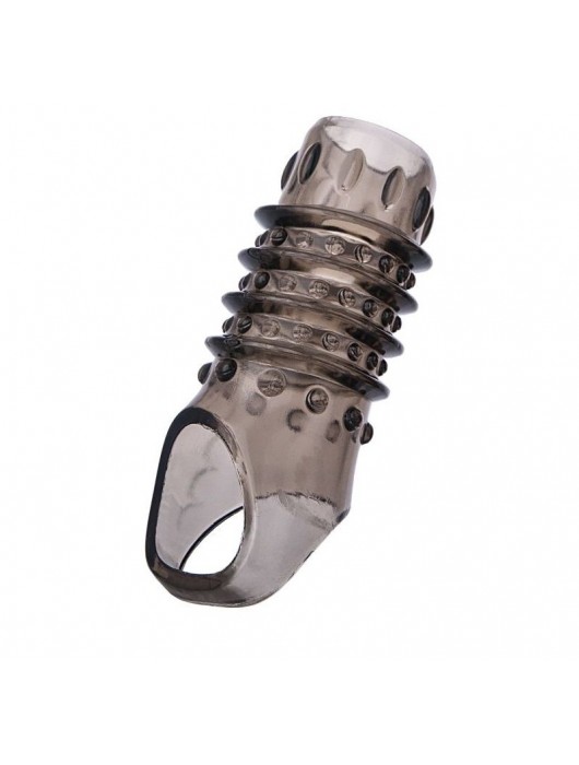 Открытая дымчатая насадка с точками и рёбрами ToyFa XLover - 11,5 см. - ToyFa - в Волгограде купить с доставкой