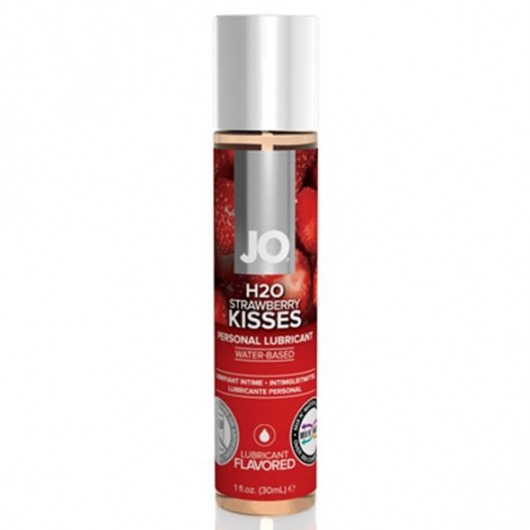 Смазка с ароматом клубники JO Flavored Strawberry Kiss - 30 мл. - System JO - купить с доставкой в Волгограде