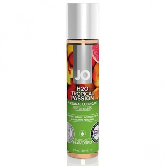 Смазка с ароматом тропических фруктов JO Flavored Tropical Passion - 30 мл. - System JO - купить с доставкой в Волгограде