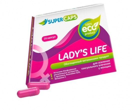 Возбуждающие капсулы Ladys Life - 14 капсул (0,35 гр.) - SuperCaps - купить с доставкой в Волгограде