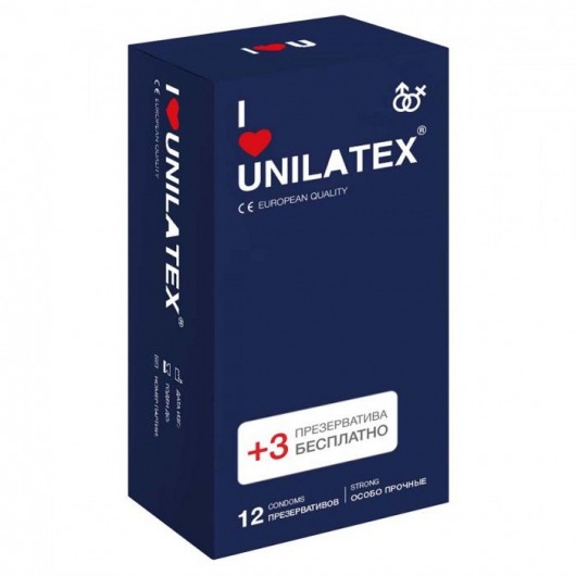 Ультрапрочные презервативы Unilatex Extra Strong - 12 шт. + 3 шт. в подарок - Unilatex - купить с доставкой в Волгограде