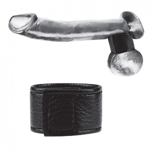Чёрная утяжка на мошонку 1  Velcro Ball Stretcher - BlueLine - купить с доставкой в Волгограде