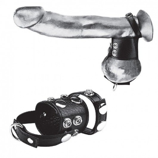 Утяжка на пенис и мошонку Cock Ring With 1.5  Ball Stretcher And Optional Weight Ring - BlueLine - купить с доставкой в Волгограде