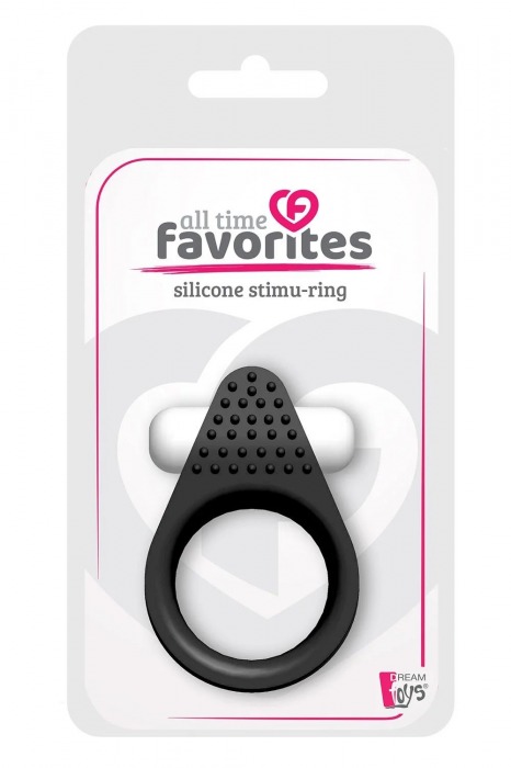 Чёрное эрекционное кольцо LIT-UP SILICONE STIMU RING 1 BLACK - Dream Toys - в Волгограде купить с доставкой