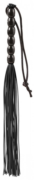 Чёрная мини-плеть из резины Rubber Mini Whip - 22 см. - Blush Novelties - купить с доставкой в Волгограде