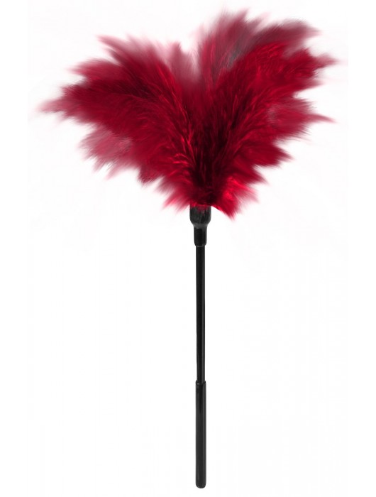 Пластиковая метелочка с красными пёрышками Small Feather Tickler - 32 см. - Blush Novelties - купить с доставкой в Волгограде