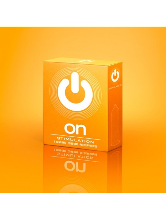 Презервативы ON) Stimulation с точками - 3 шт. - ON) - купить с доставкой в Волгограде