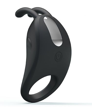 Чёрное эрекционное кольцо с вибрацией Rabbit Vibrator - Baile - в Волгограде купить с доставкой