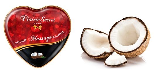 Массажная свеча с ароматом кокоса Bougie Massage Candle - 35 мл. - Plaisir Secret - купить с доставкой в Волгограде