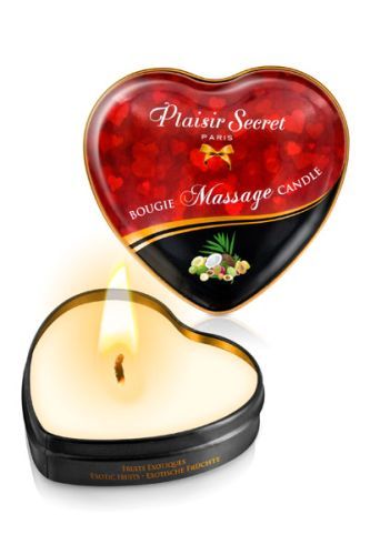 Массажная свеча с ароматом экзотических фруктов Bougie Massage Candle - 35 мл. - Plaisir Secret - купить с доставкой в Волгограде