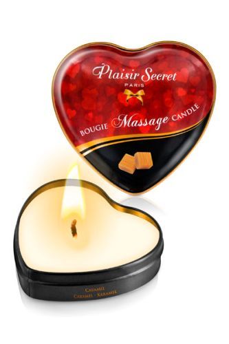 Массажная свеча с ароматом карамели Bougie Massage Candle - 35 мл. - Plaisir Secret - купить с доставкой в Волгограде