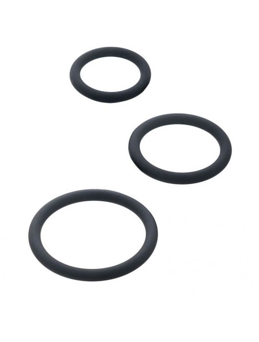 Набор из 3 чёрных эрекционных колец - ToyFa - в Волгограде купить с доставкой