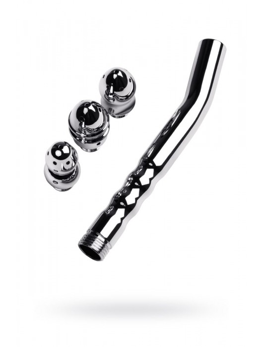 Металлический анальный душ с тремя насадками - ToyFa - купить с доставкой в Волгограде