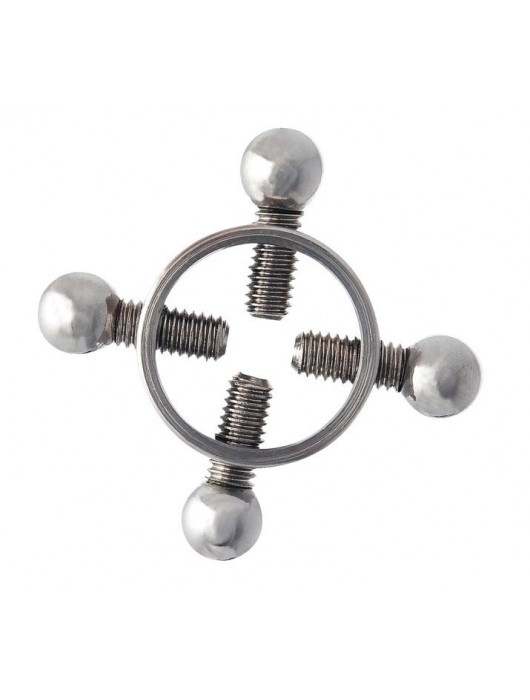 Серебристые зажимы для сосков на винтах - ToyFa - купить с доставкой в Волгограде