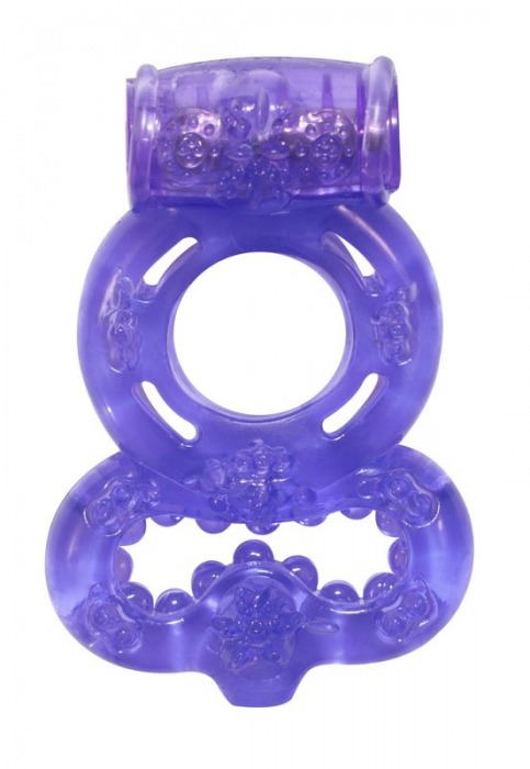 Фиолетовое эрекционное кольцо Rings Treadle с подхватом - Lola Games - в Волгограде купить с доставкой
