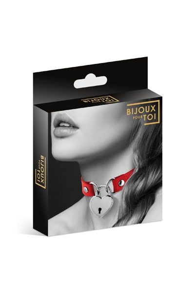 Красный чокер с замком в форме сердца - Bijoux Pour Toi - купить с доставкой в Волгограде