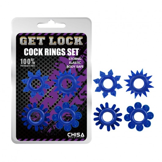 Набор из 4 синих колец Get Lock - Chisa - в Волгограде купить с доставкой