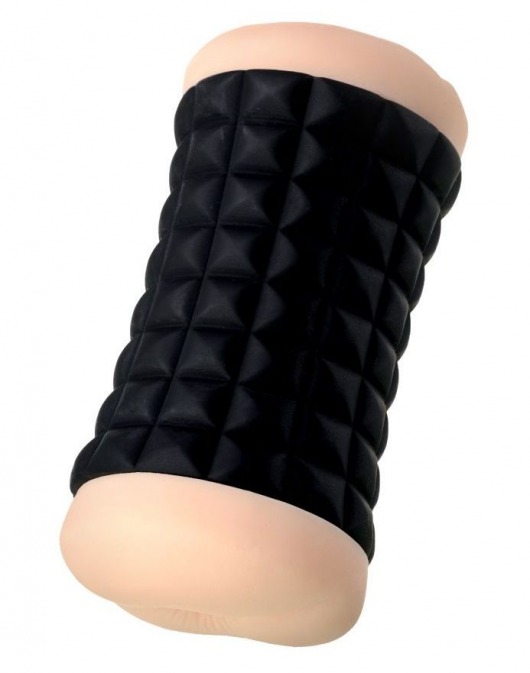 Двухсторонний мастурбатор JOS JANICE в черном цилиндре - JOS - в Волгограде купить с доставкой