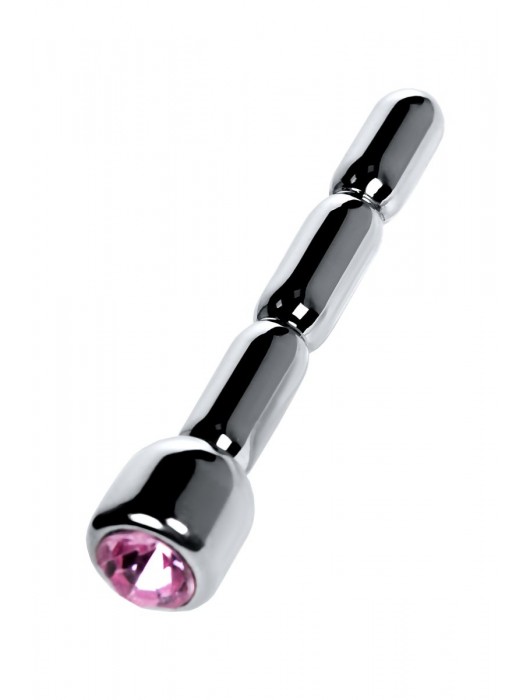 Серебристый уретральный плаг со стразом - 7 см. - ToyFa - купить с доставкой в Волгограде