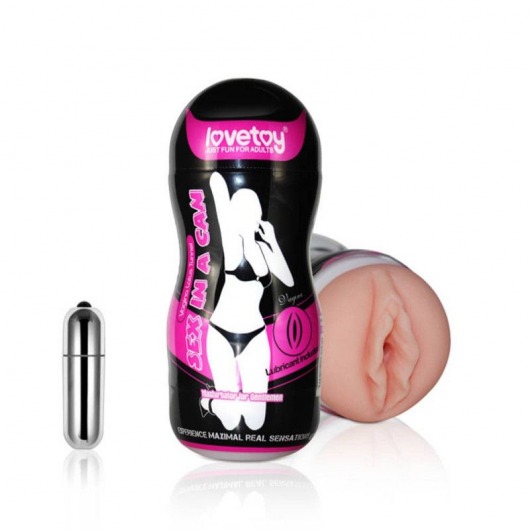 Мастурбатор-вагина Sex In A Can Vibra Vagina Tunnel - Lovetoy - в Волгограде купить с доставкой