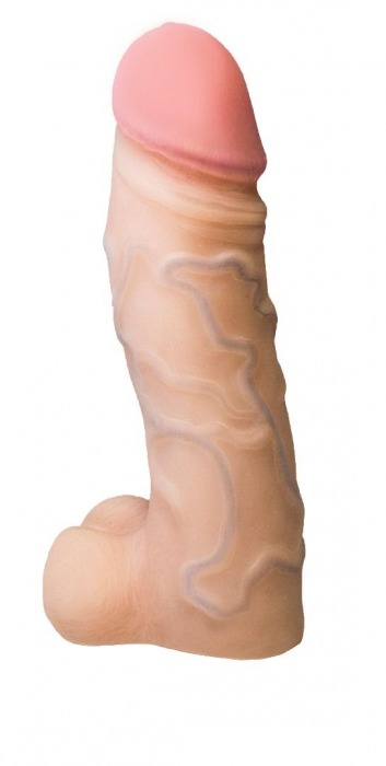 Реалистичная насадка с мошонкой REAL Standard - 15,5 см. - LOVETOY (А-Полимер) - купить с доставкой в Волгограде