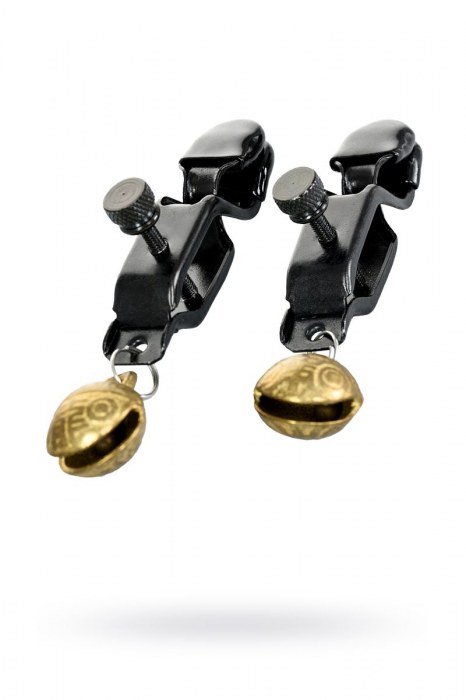 Черно-золотистые зажимы для сосков TOYFA Theatre - ToyFa - купить с доставкой в Волгограде