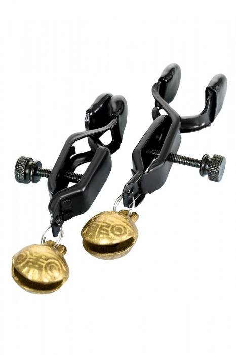 Черно-золотистые зажимы для сосков TOYFA Theatre - ToyFa - купить с доставкой в Волгограде